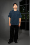 Navy Blue Acid Washed Oversized Tee