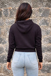 Black Cropped Hoodie