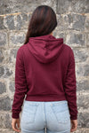 Marron Cropped Hoodie