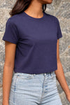 Navy Blue Crop Tee