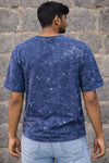 Navy Blue Acid Washed Oversized Tee