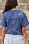 Navy Blue Acid Washed Oversized Tee