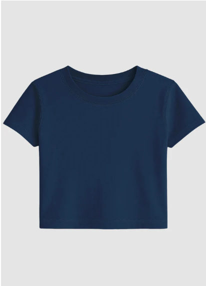 Navy Blue Crop Top