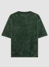 Bottle Green Acid Washed Oversized Tee