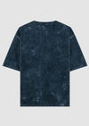 Navy Blue Acid Washed Oversized Tee