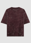 Maroon Acid Washed Oversized Tee