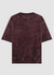 Maroon Acid Washed Oversized Tee