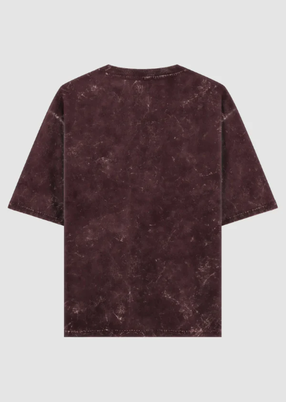 Maroon Acid Washed Oversized Tee