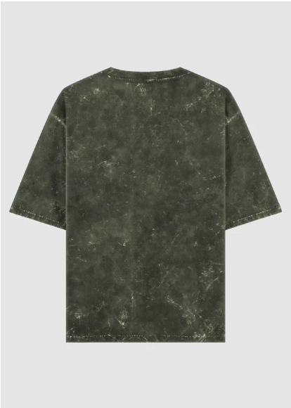 Olive Green Acid Washed Oversized Tee