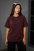 Maroon Acid Washed Oversized Tee