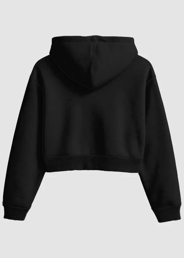Black Cropped Hoodie