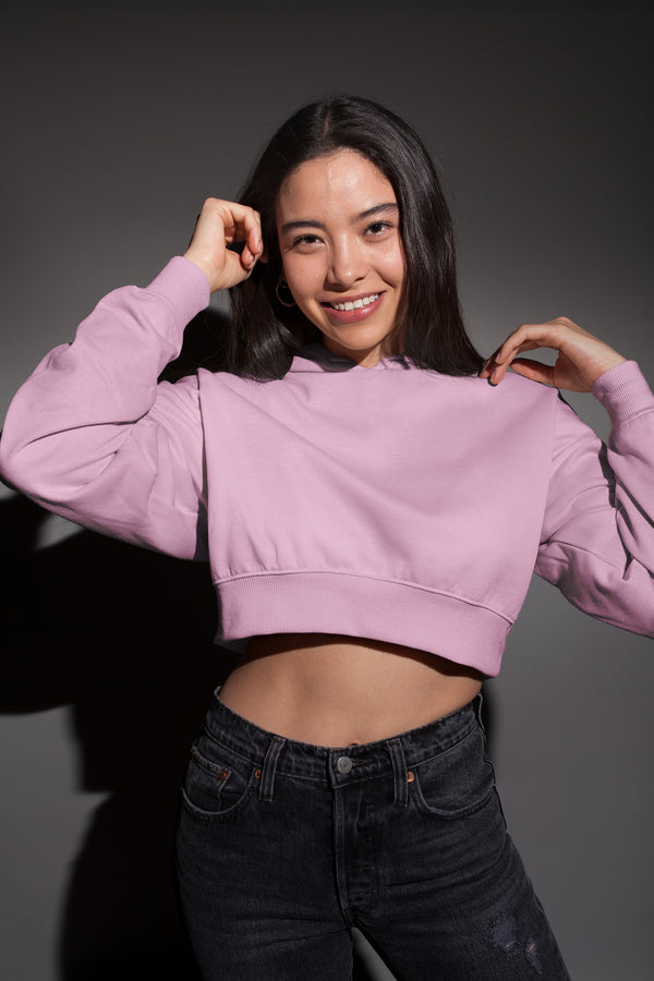 Light pink Cropped Hoodie