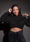 Black Cropped Hoodie