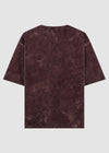 Maroon Acid Washed Oversized Tee