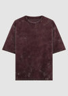 Maroon Acid Washed Oversized Tee