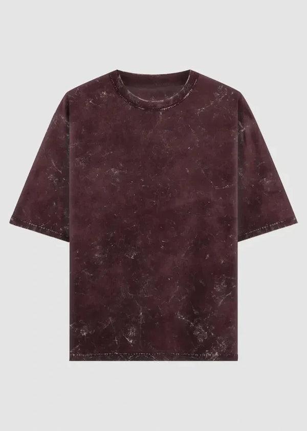 Maroon Acid Washed Oversized Tee