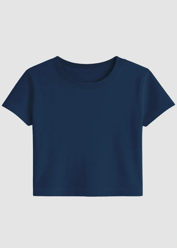 Navy Blue Crop Top