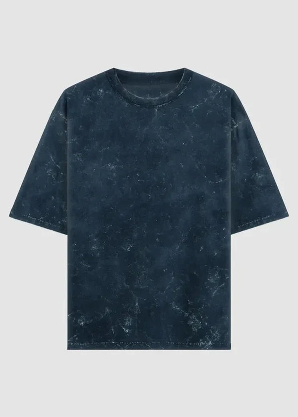 Navy Blue Acid Washed Oversized Tee