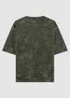 Olive Green Acid Washed Oversized Tee