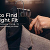 A person selecting a blazer from a clothing rack, with the text 'How to Find the Right Fit – it’s not about following trends, it’s about feeling good in what you wear' displayed, and Eidik logo in the corner.