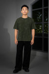Olive Green Acid Washed Oversized Tee