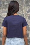 Navy Blue Crop Tee