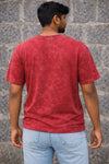 Maroon Acid Washed Oversized Tee