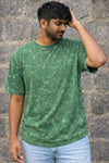 Bottle Green Acid Washed Oversized Tee