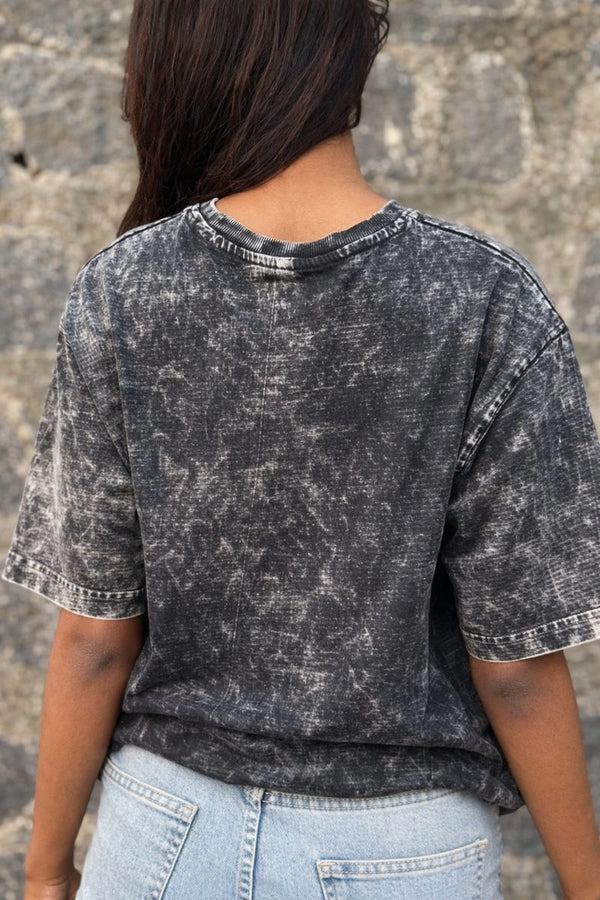 Black Acid Washed Oversized Tee