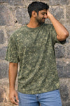 Olive Green Acid Washed Oversized Tee