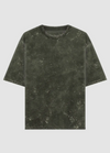 Olive Green Acid Washed Oversized Tee