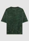 Bottle Green Acid Washed Oversized Tee