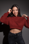 Marron Cropped Hoodie
