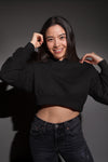 Black Cropped Hoodie