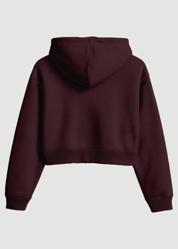 Marron Cropped Hoodie