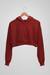 Marron Cropped Hoodie
