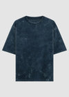 Navy Blue Acid Washed Oversized Tee