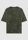 Olive Green Acid Washed Oversized Tee