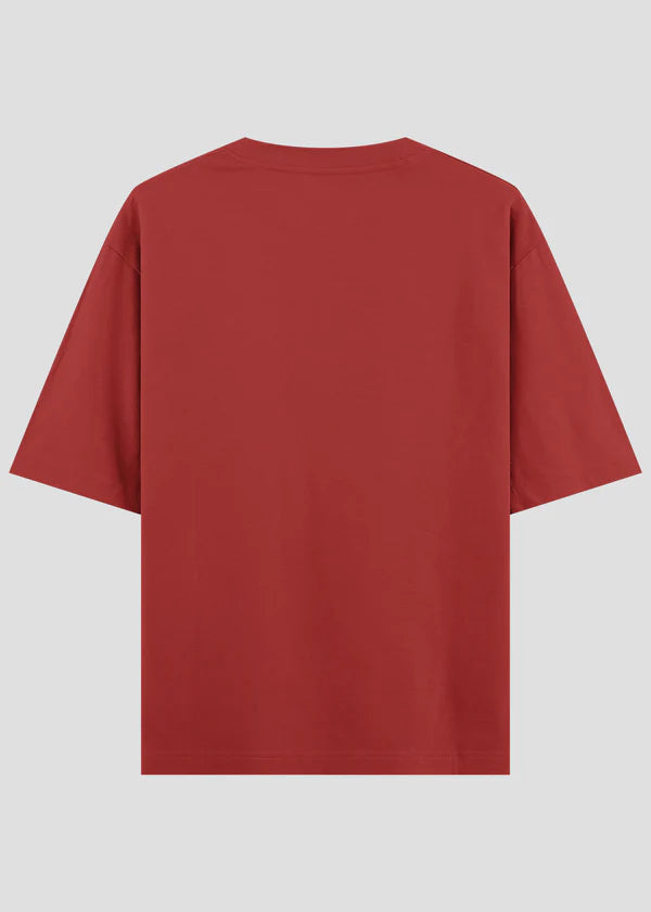 Brick Red Men's Oversized T-Shirt