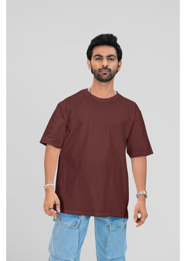 Maroon Men's Oversized T-Shirt